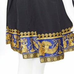 new VERSACE PF18 Runway black gold baroque flared skirt suspender dress IT40