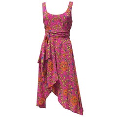 NEW VERSACE PINK FLORAL PRINT SILK Dress 44 - 10
