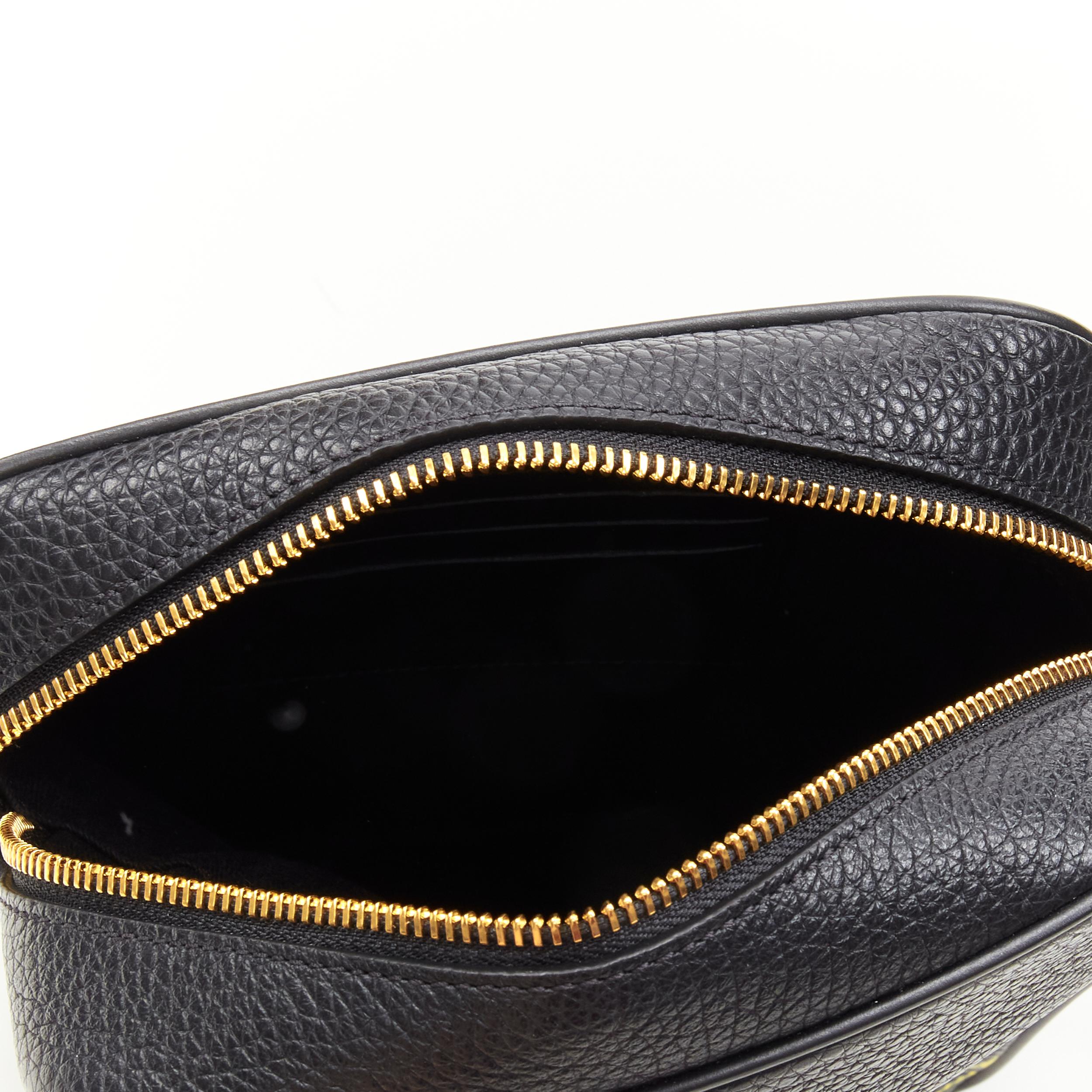 new VERSACE Pop Medusa black yellow calf leather Greca crossbody messenger bag For Sale 2