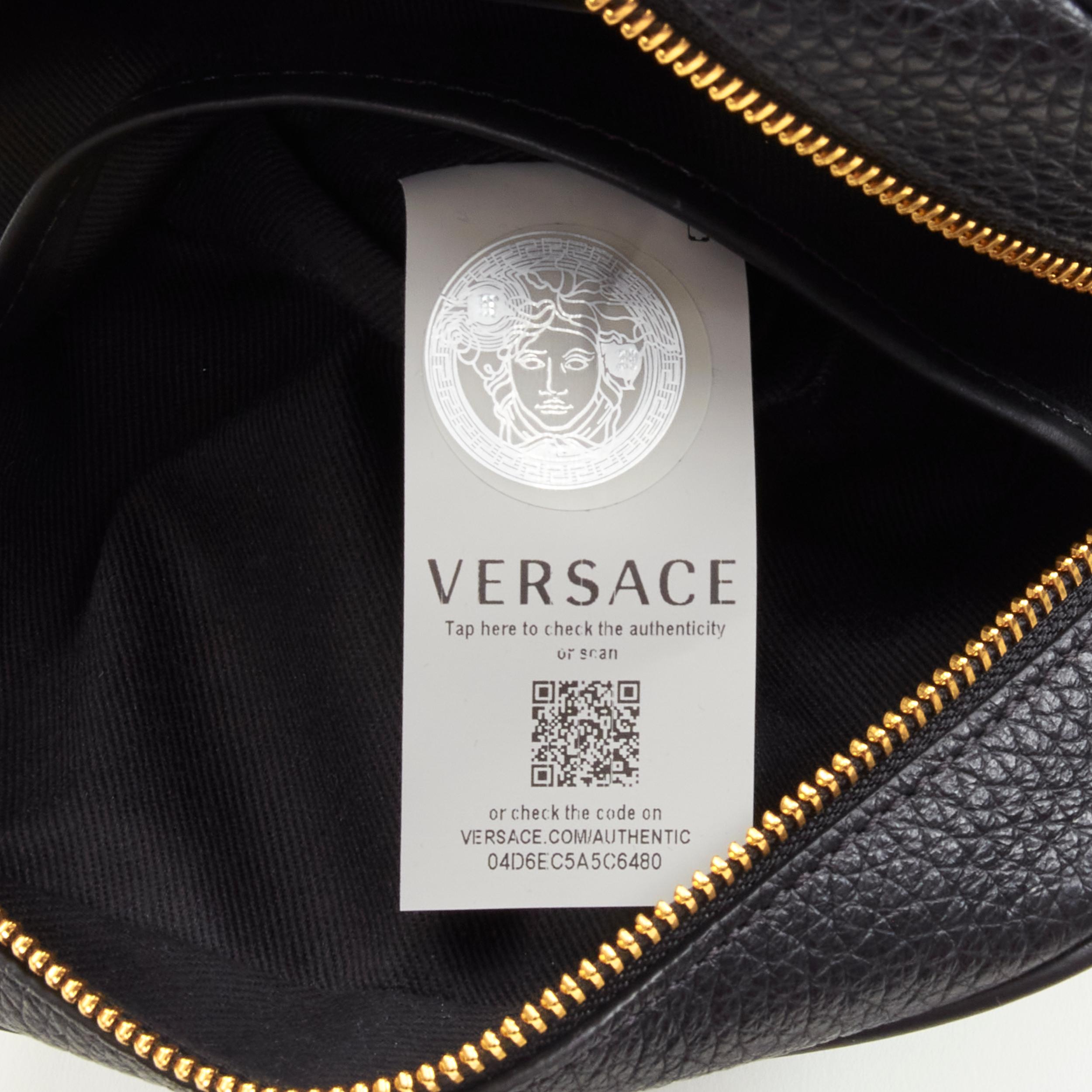 new VERSACE Pop Medusa black yellow calf leather Greca crossbody messenger bag 7