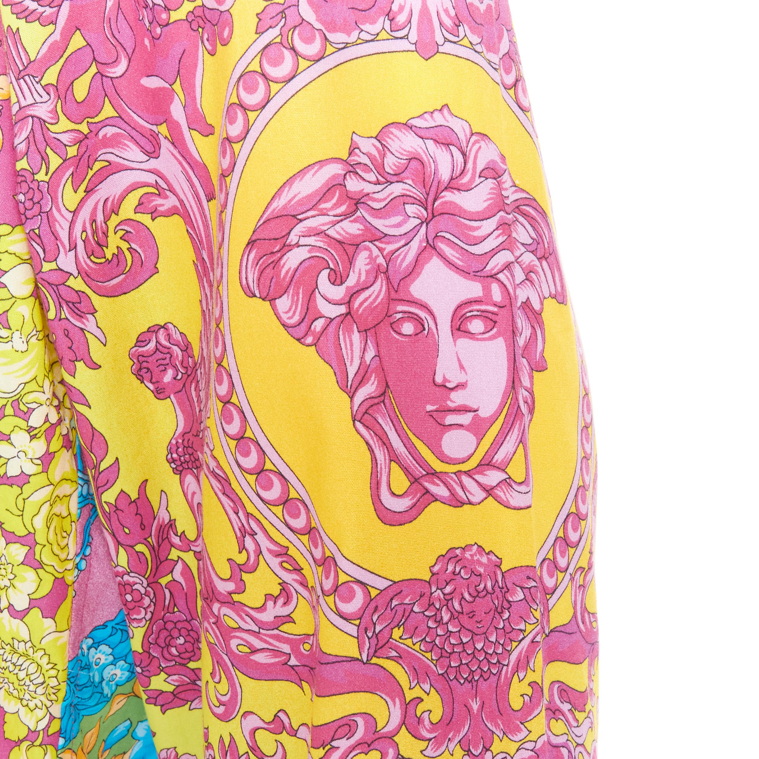 VERSACE Chemise en coton imprimé baroque pop-neon baroque technique, EU38 S, neuve 4
