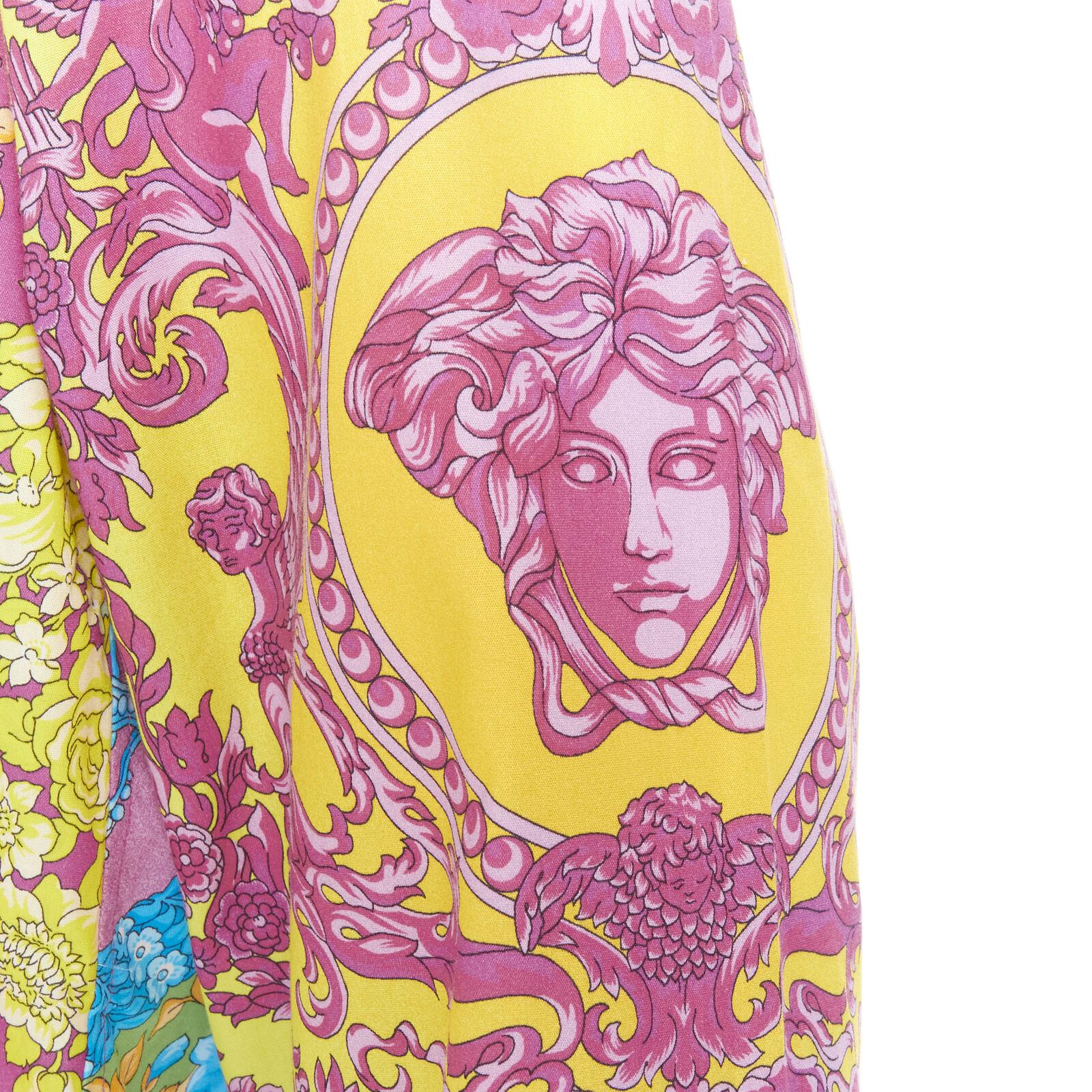 new VERSACE Pop Neon Barocco Technicolor baroque print cotton shirt EU38 S For Sale 5