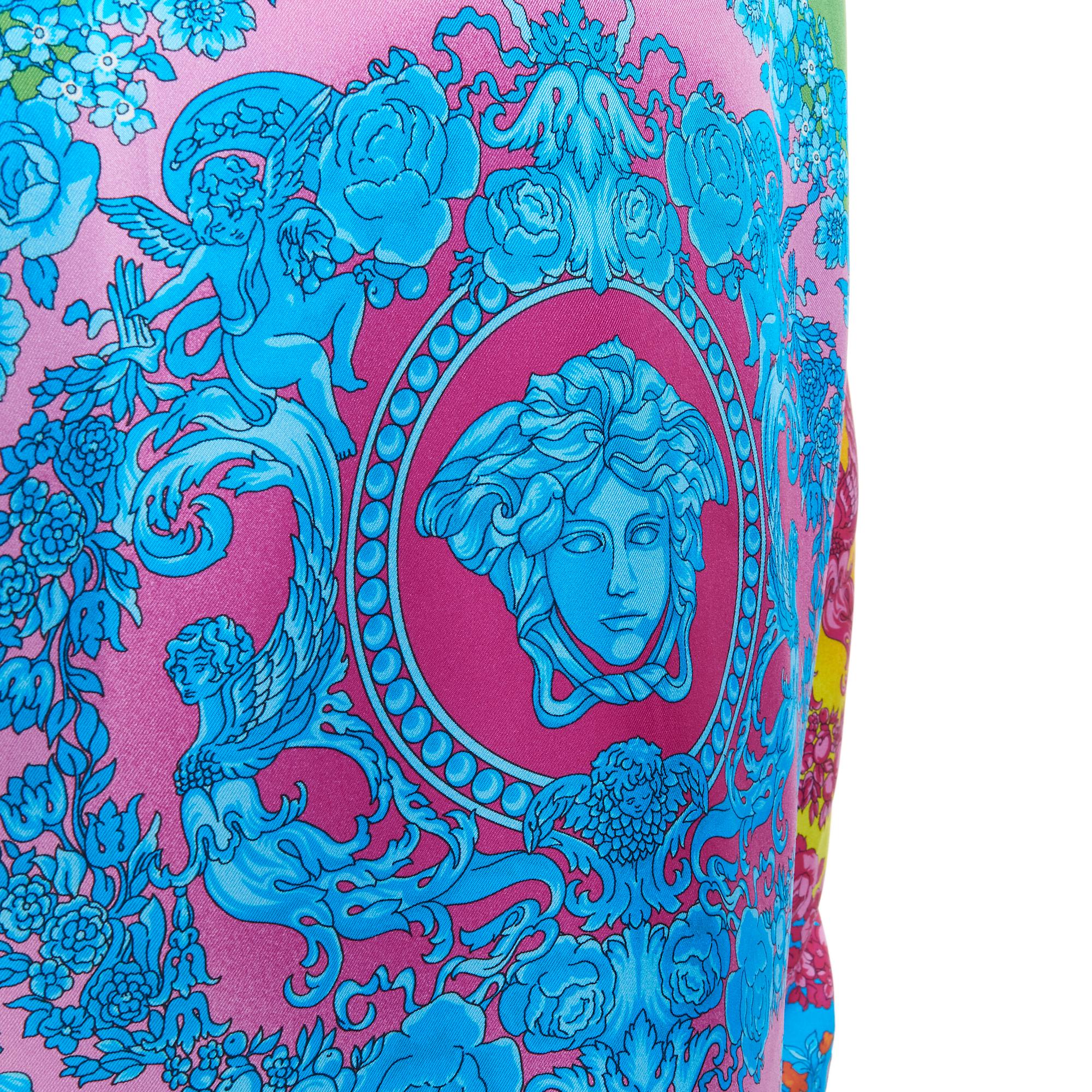 new VERSACE Pop Neon Barocco Technicolor baroque print silk shirt EU37 XS 4