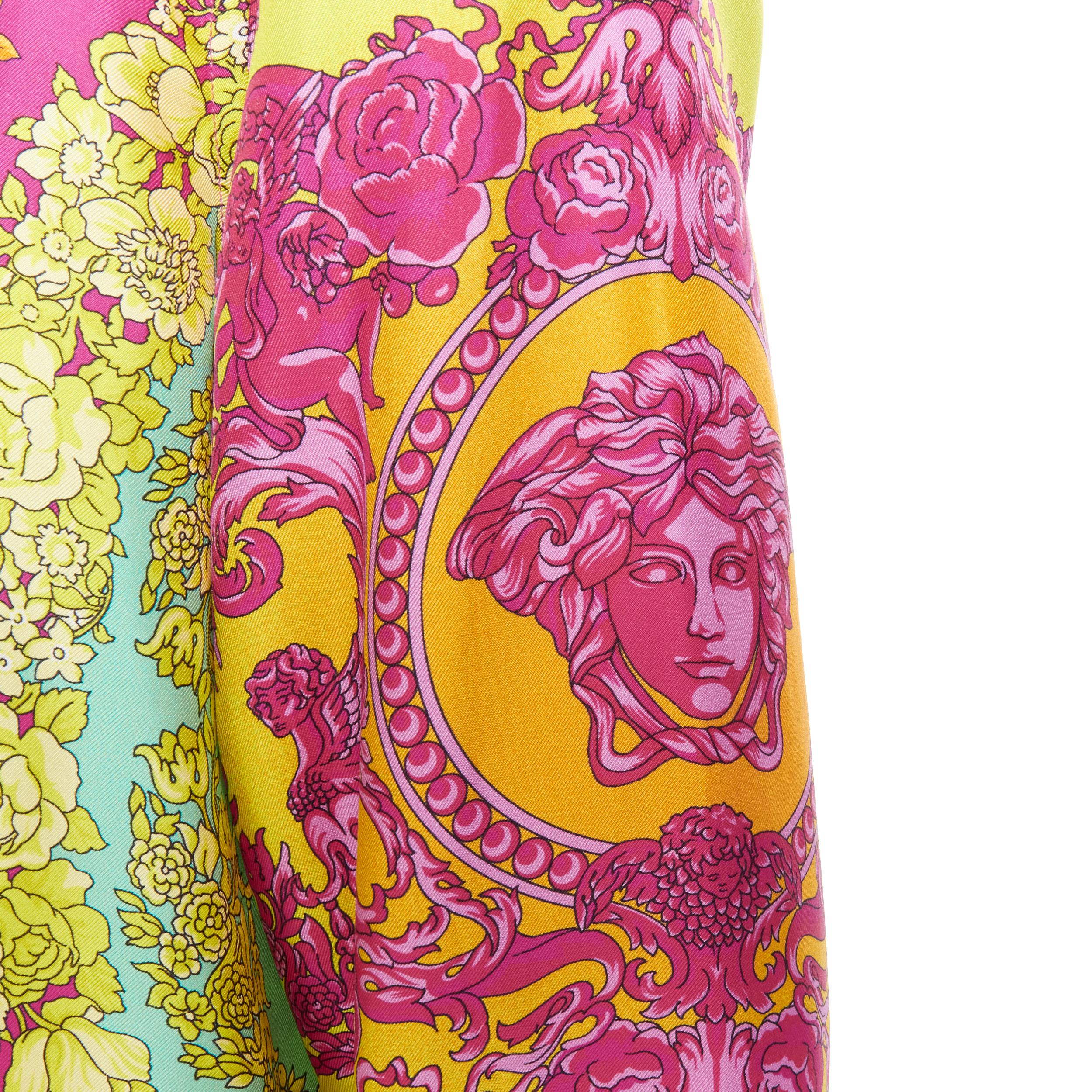 new VERSACE Pop Neon Barocco Technicolor baroque print silk shirt EU39 M 3