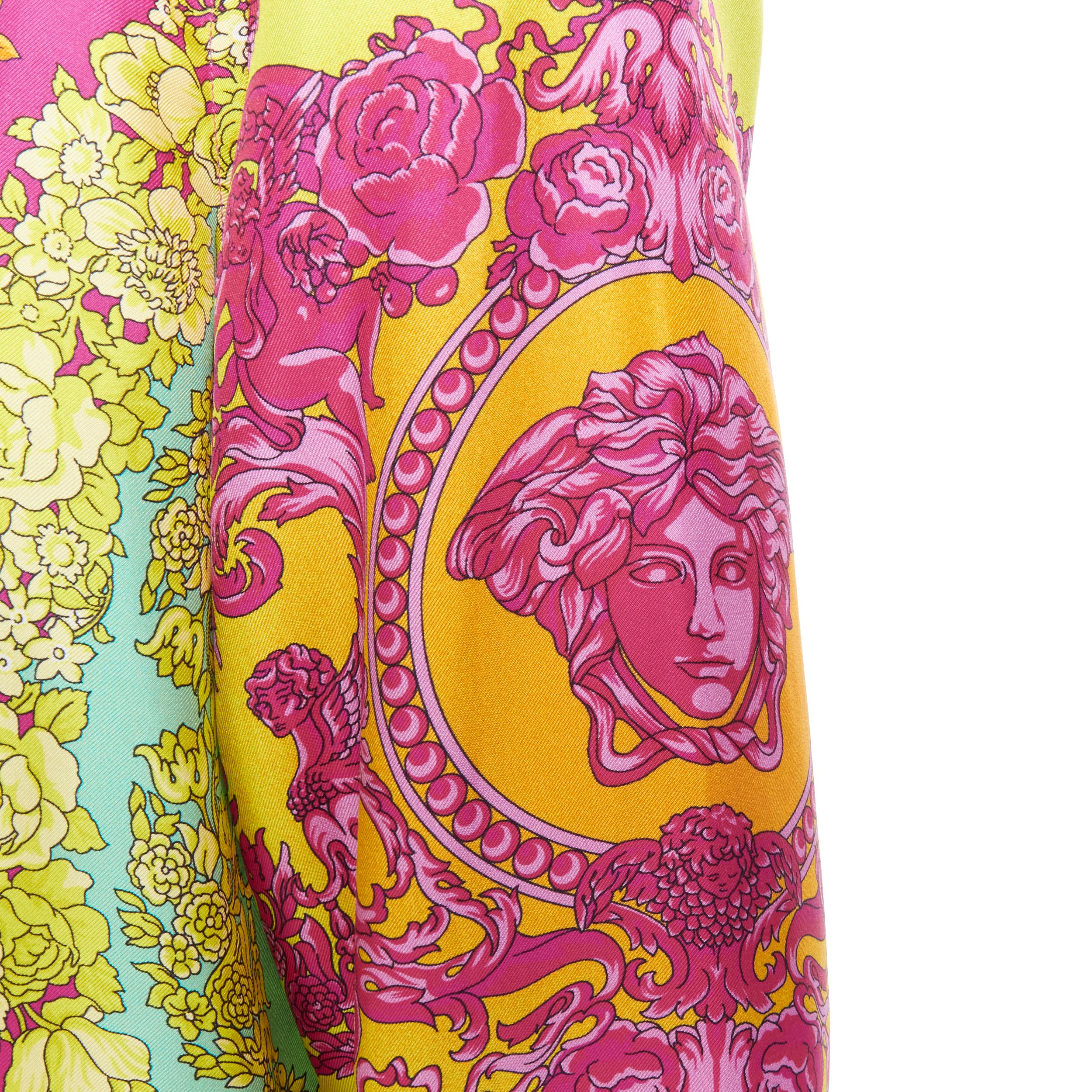 new VERSACE Pop Neon Barocco Technicolor baroque print silk shirt EU44 3XL 2