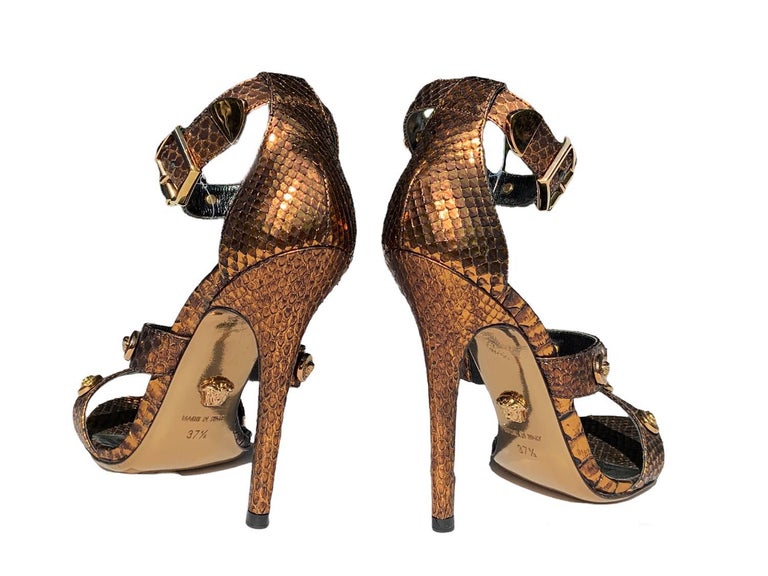 New Versace Snake Bronze Signature Medusa Embellished  display picture 3