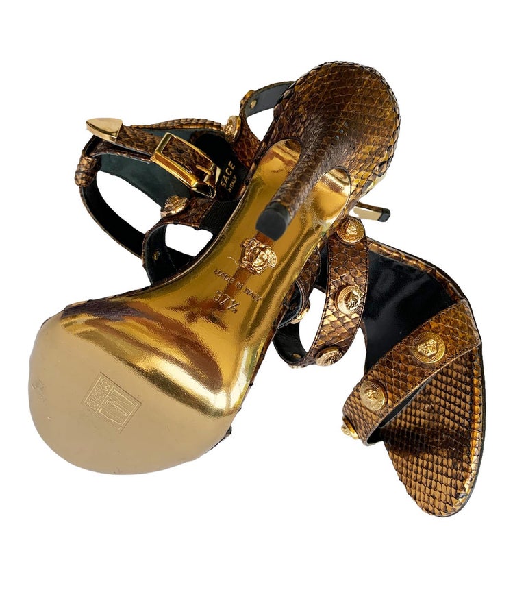 New Versace Snake Bronze Signature Medusa Embellished  display picture 2