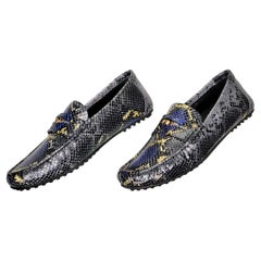 New VERSACE PYTHON PRINT LEATHER LOAFERS 42.5 - 9.5