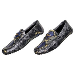 Neu VERSACE PYTHON PRINT LEATHER LOAFERS 42.5 - 9.5