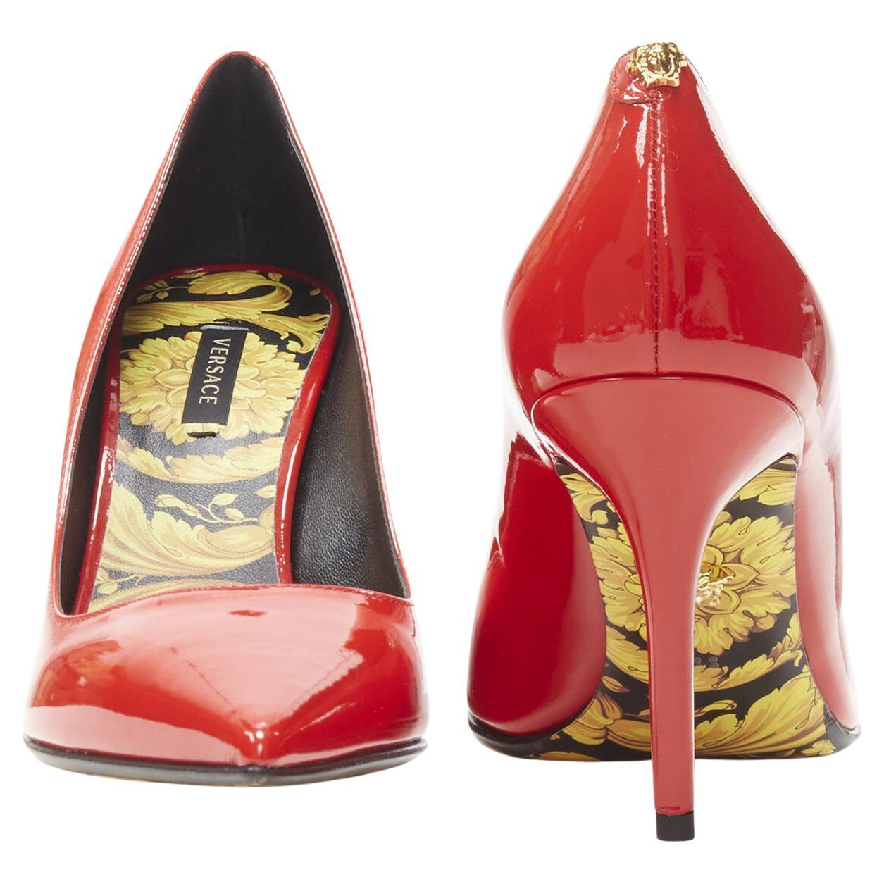 versace gold medusa pumps