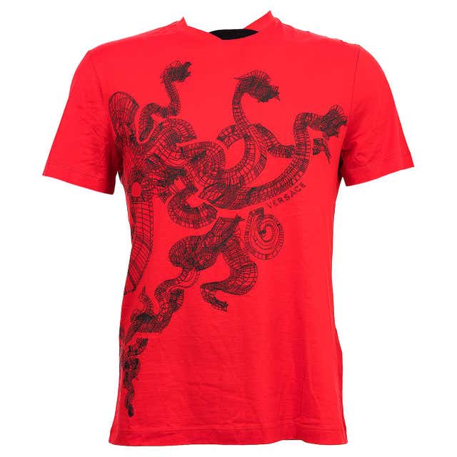 New VERSACE Red T-Shirt with Three-Headed Dragon for Men at 1stDibs ...