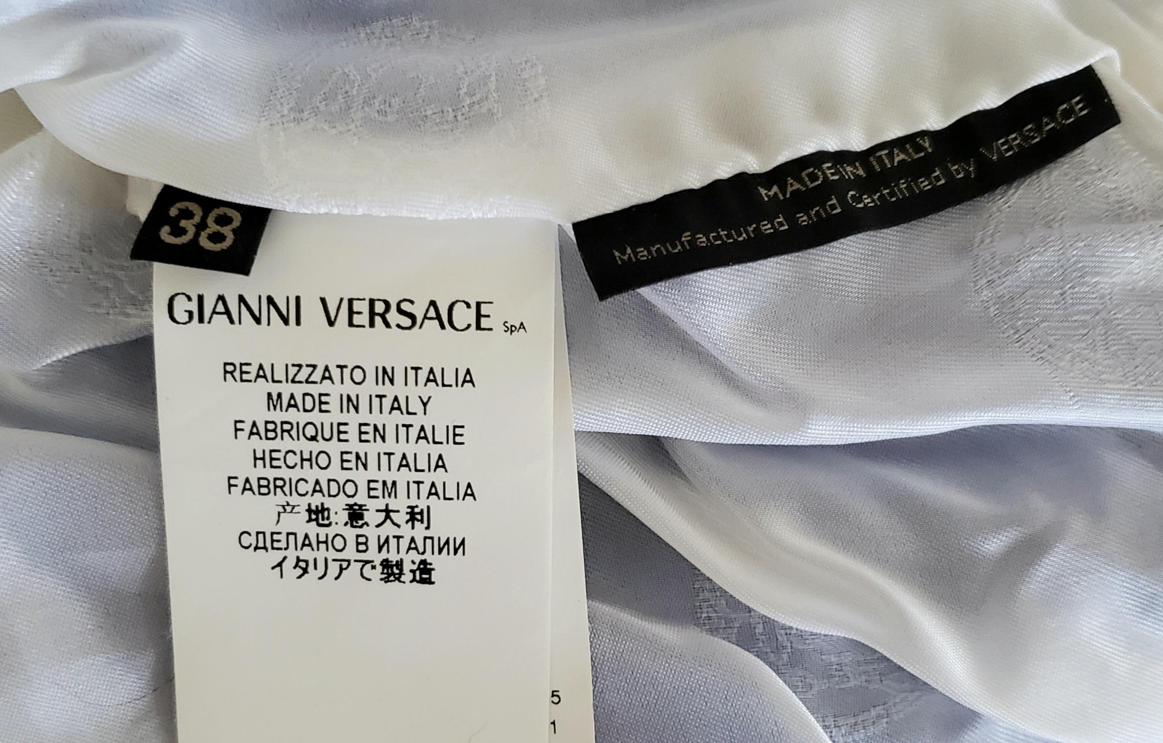 NEW VERSACE RESORT 2012 LOOK#16 CROPPED LEATHER WHITE ZIPPER JACKET Sz 38 - 2 For Sale 8