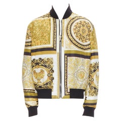 Used new VERSACE Reversible Signature Mosaic Barocco nylon bomber jacket EU54 XXL