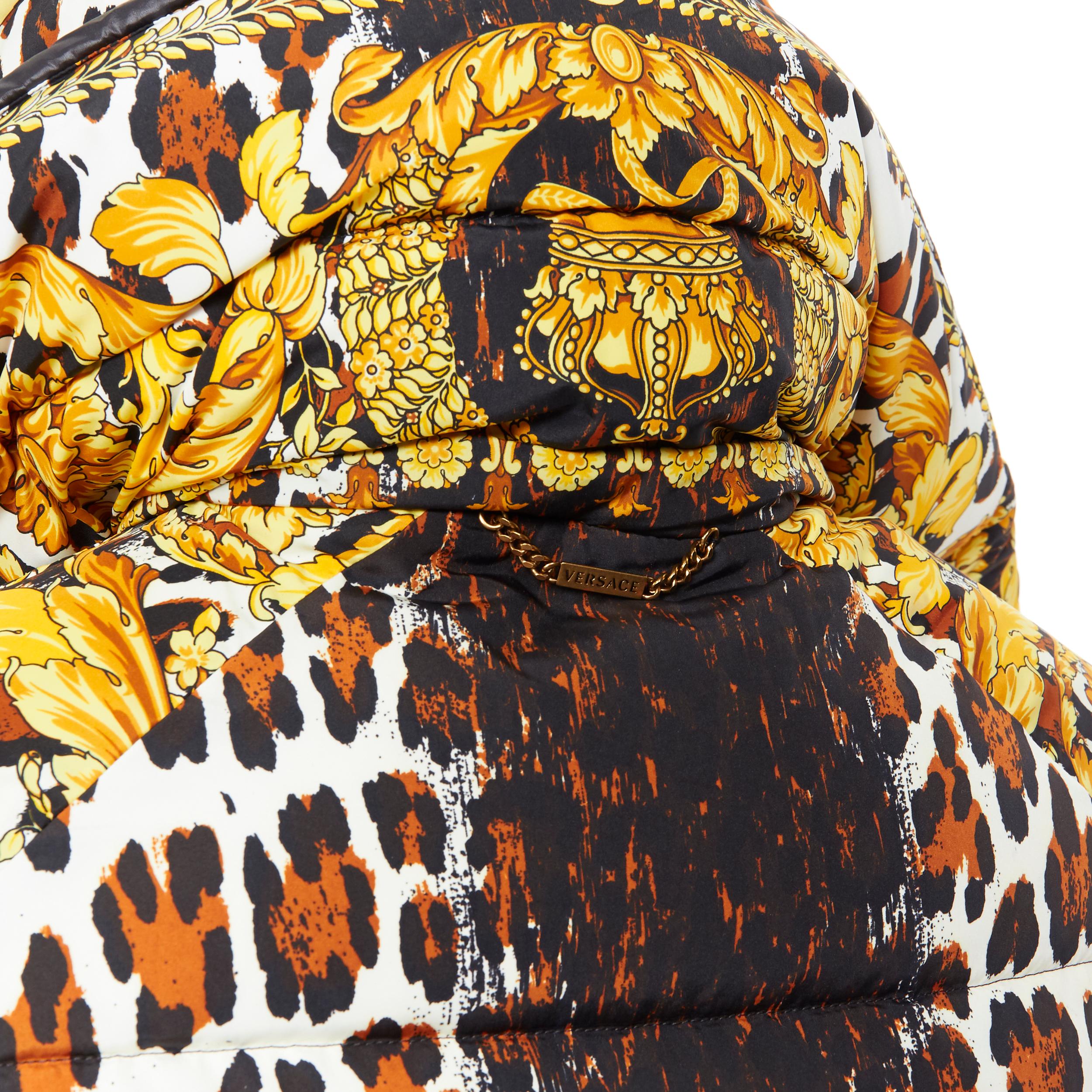 new VERSACE Reversible Wild Baroque leopard gold goose down padded jacket IT40 S 3