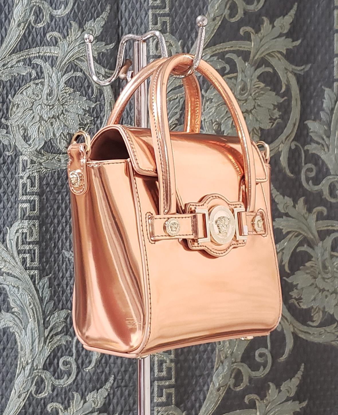 rose gold leather bag