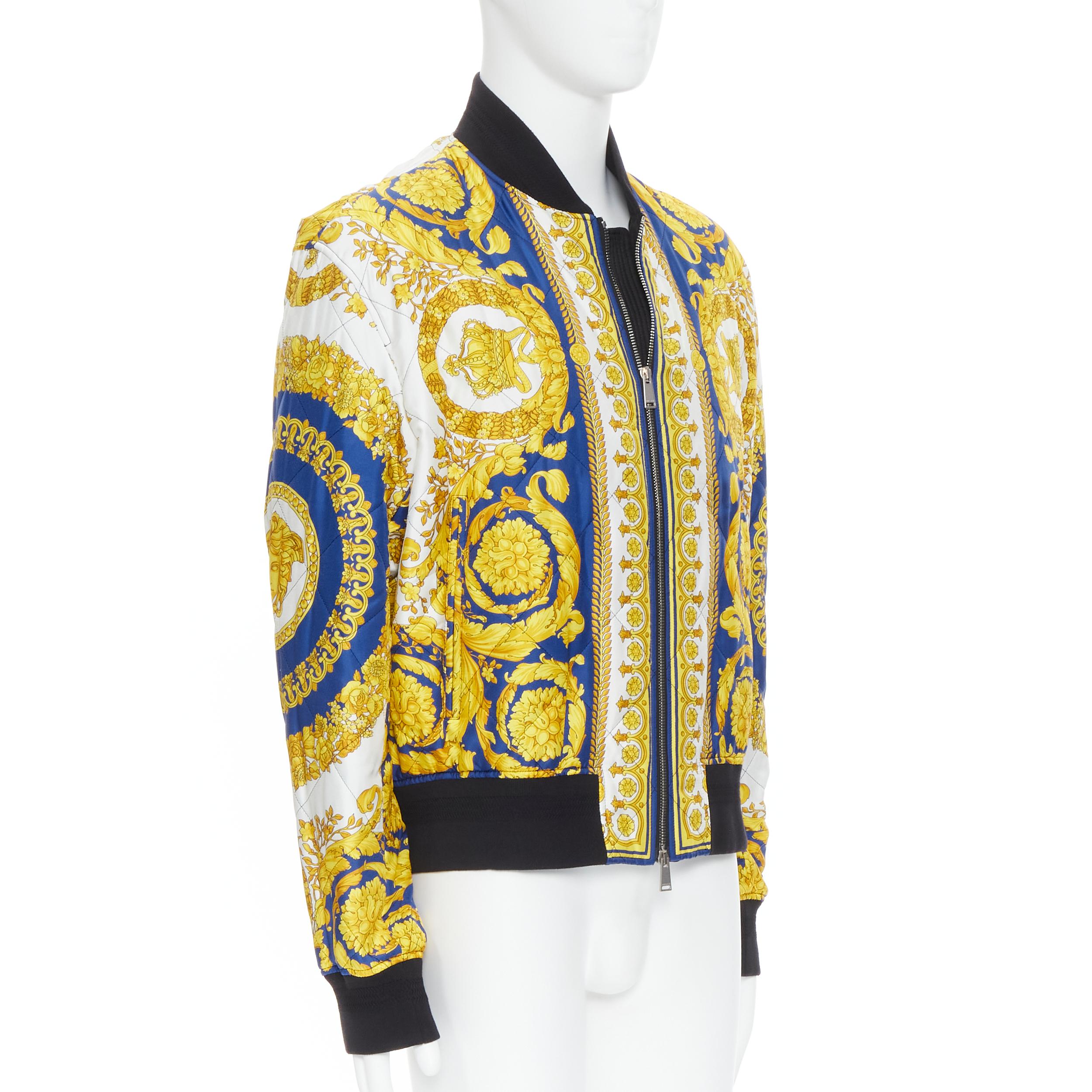 versace jacket blue and gold