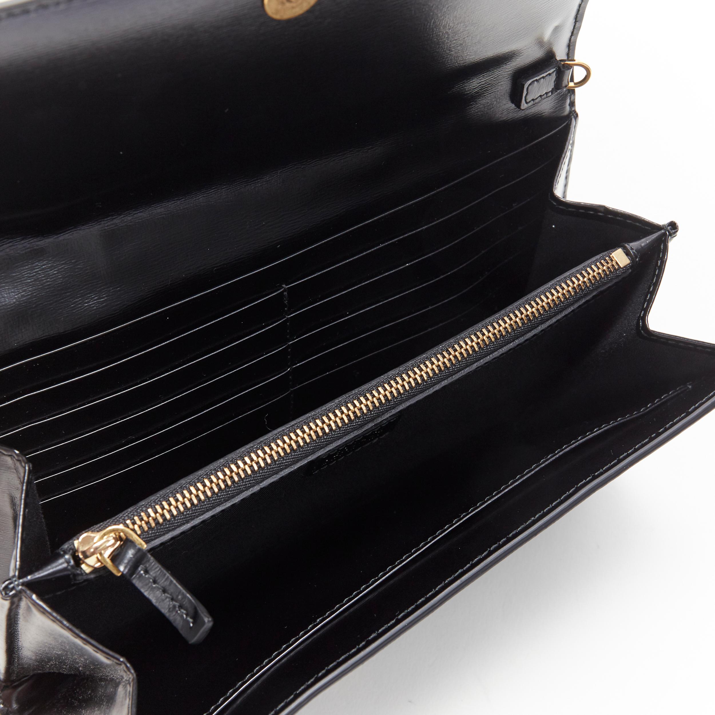 nuevo VERSACE Runway cuero negro Byzantium Cross cartera embellecida en bolso con cadena 6