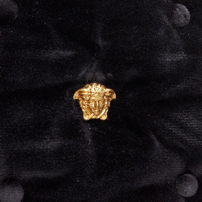 new VERSACE Runway Pillow Talk black velvet quilted foldover clutch