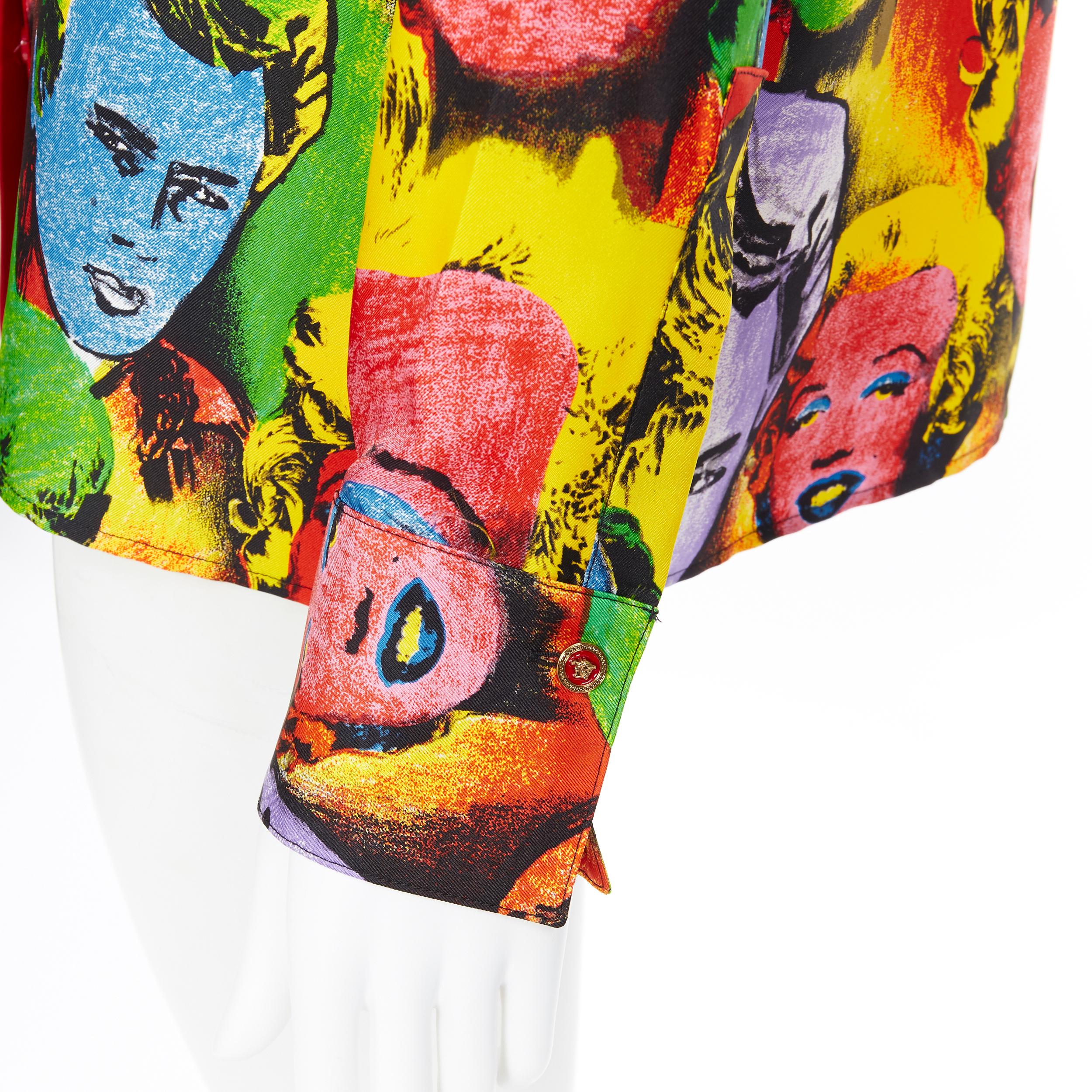 new VERSACE Runway Tribute pop art Marilyn Monroe James Dean silk shirt IT42 M 4