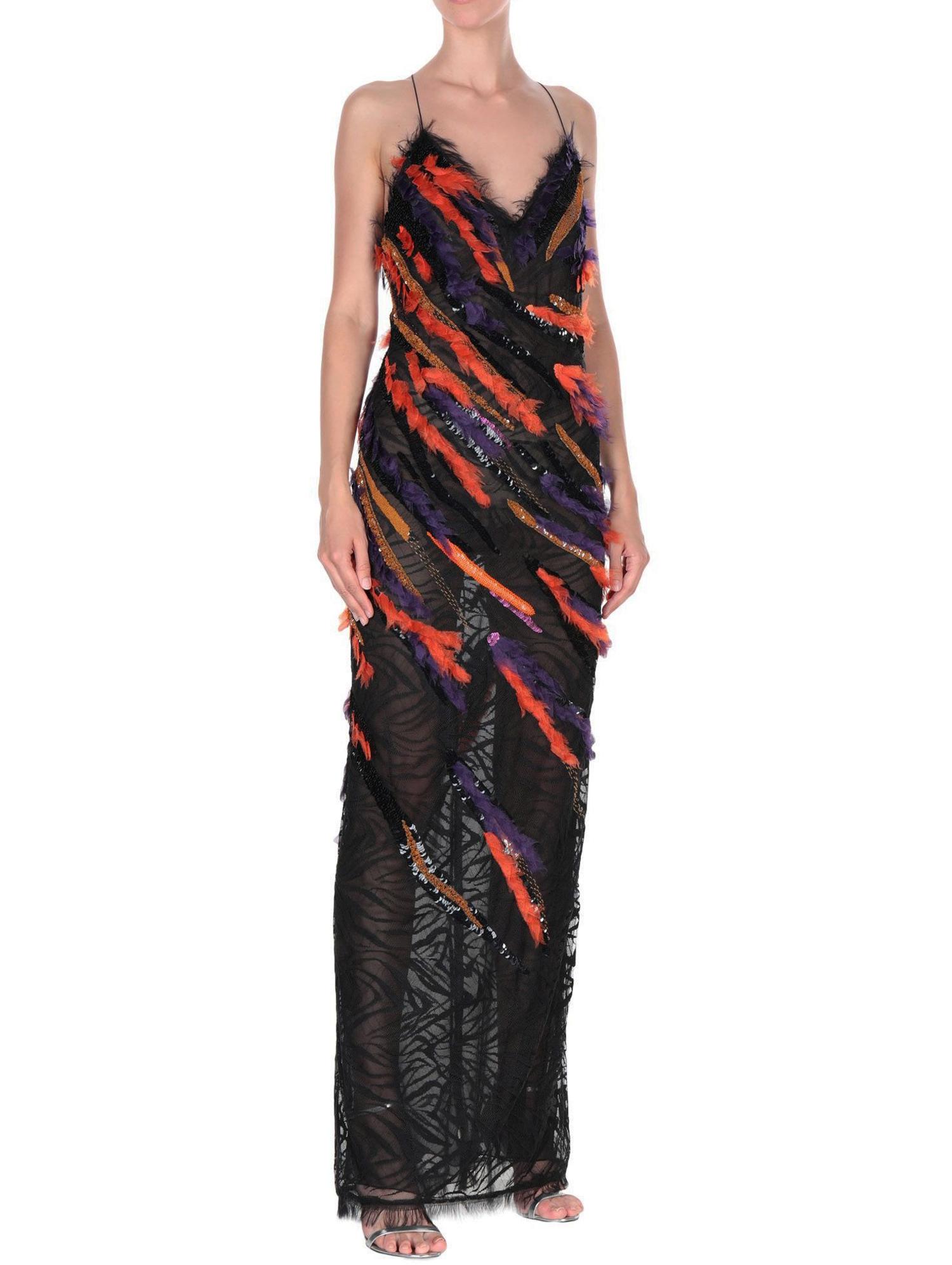 Neu Versace Laufsteg Kleid mit tiefem Ausschnitt und Tüllverzierung 38 Taylor Hill im Zustand „Neu“ im Angebot in Montgomery, TX