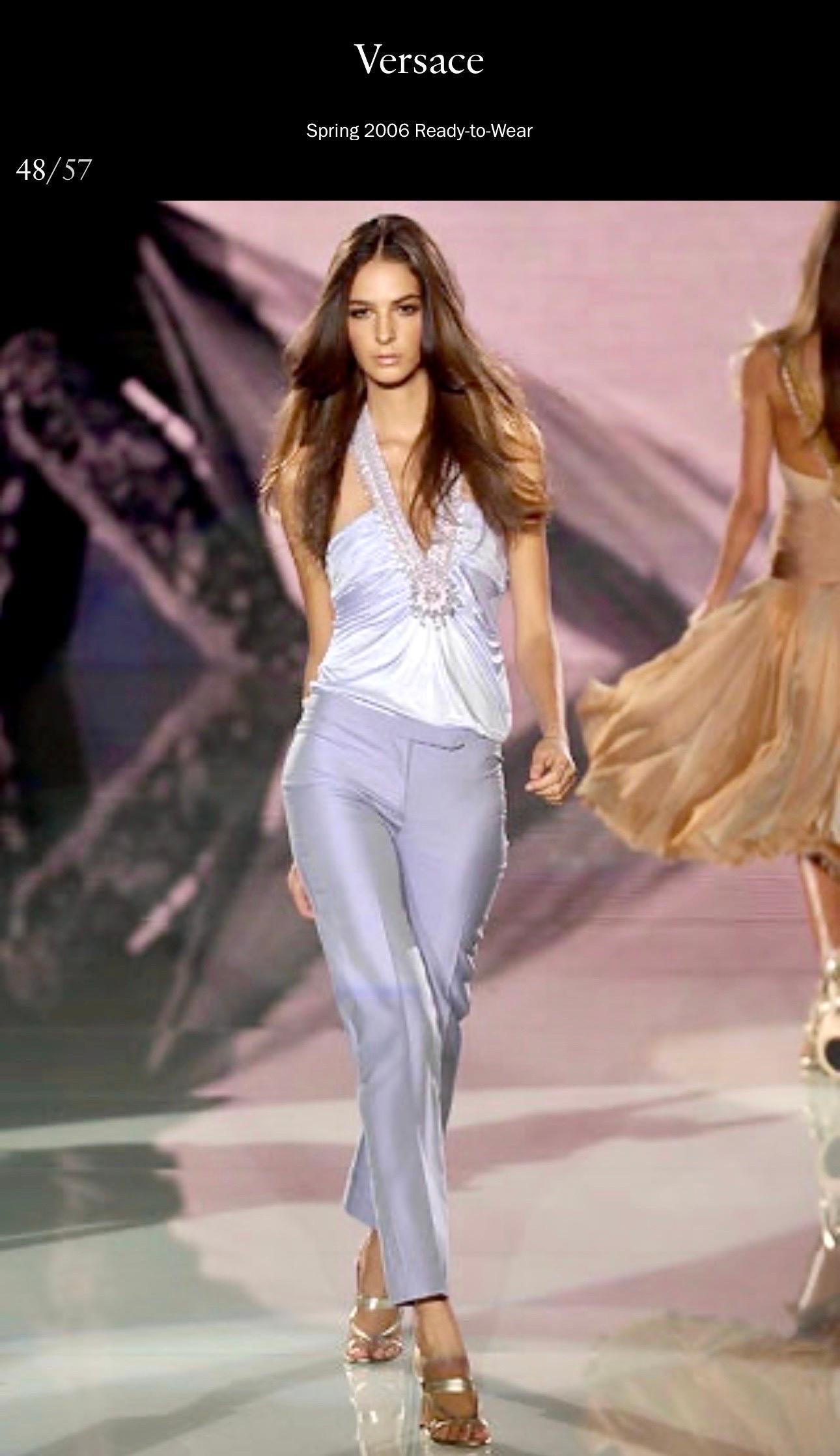 New Versace S/S 2006 Runway Crystal Embellished Halter Top For Sale 1