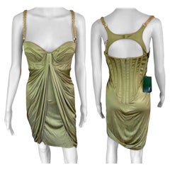 Nuevo Versace S/S 2007 Pasarela Bustier Recorte Espalda Mini Vestido