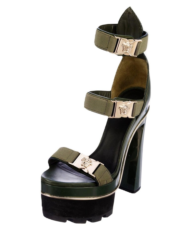versace satin platform shoes
