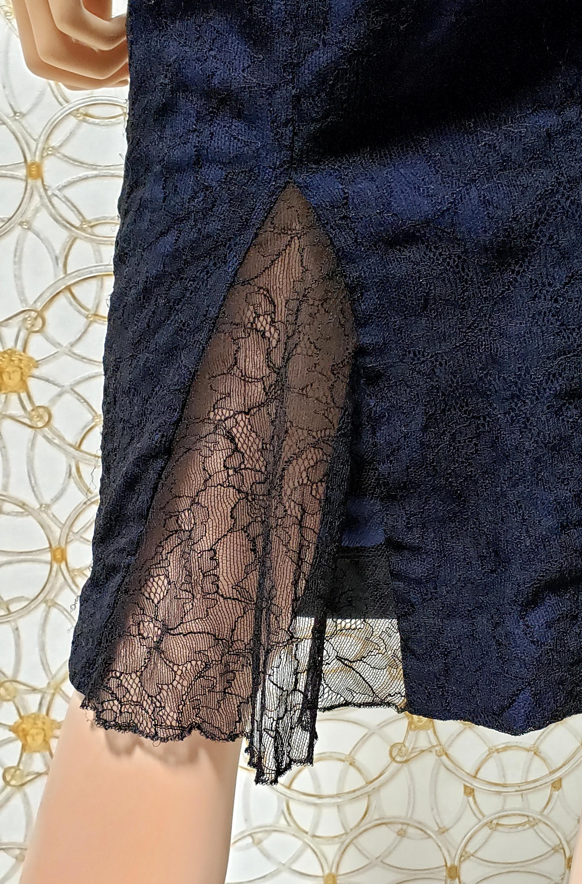 New VERSACE Sequin Embroidered Lace Cocktail Dress Sz 38 For Sale 2