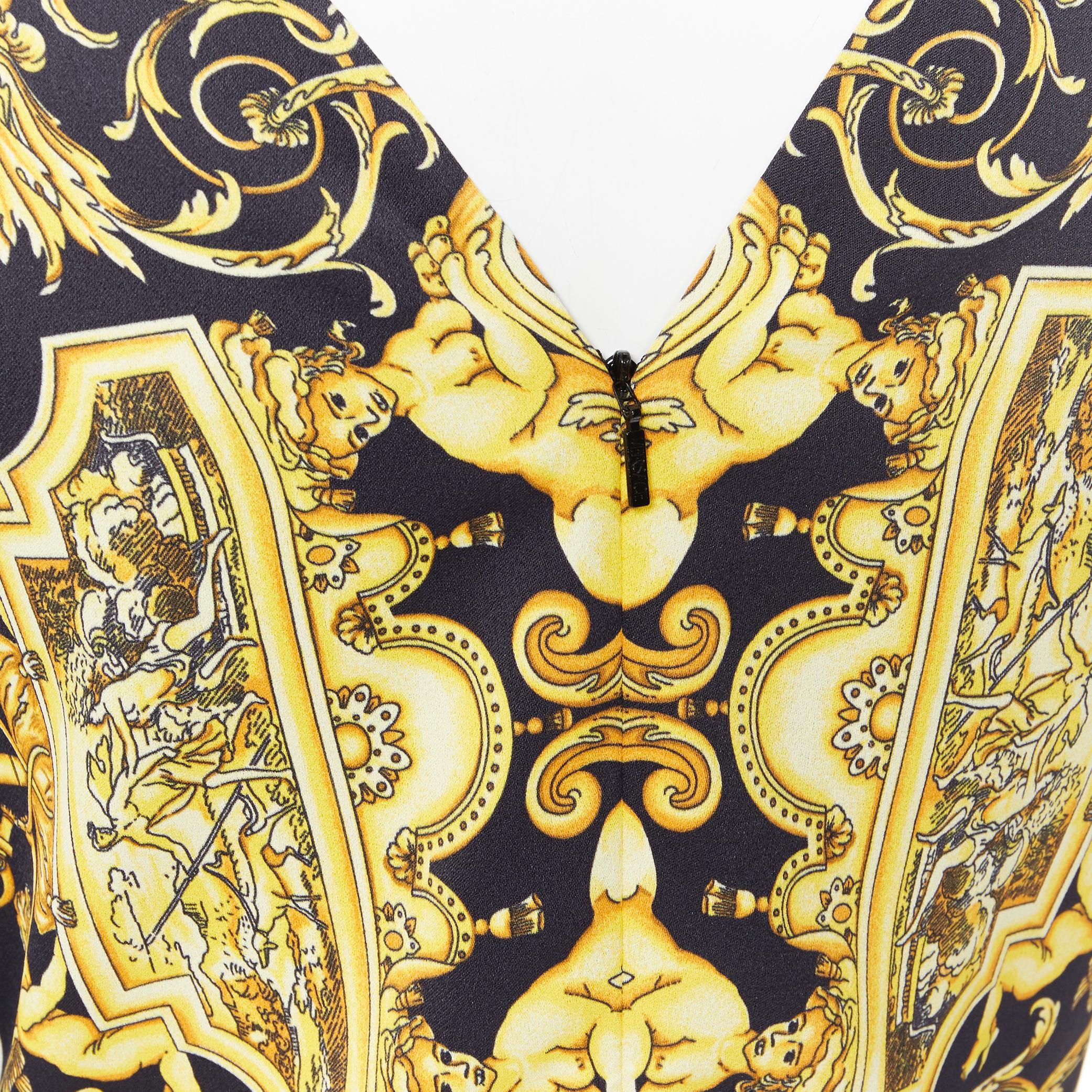 new VERSACE Signature Baroque Cherub Medusa printed viscose shift dress IT38 XS 6