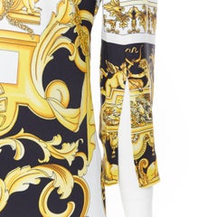 new VERSACE Signature Baroque Cherub Medusa printed viscose shift dress IT40 S