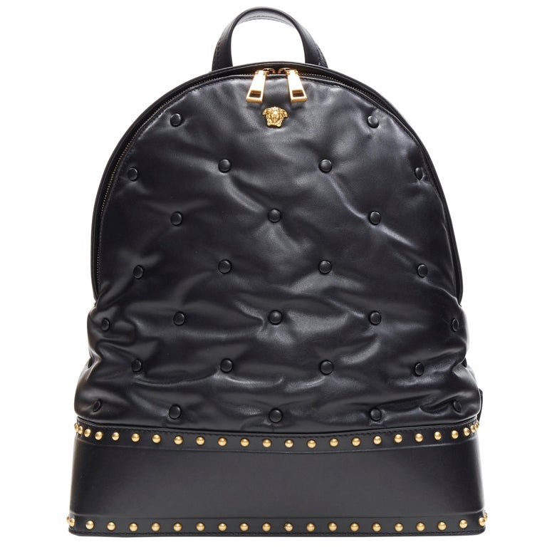 new VERSACE soft calkskin leather gold studded Medusa top zip pillow  backpack at 1stDibs | versace backpack, red versace belt, versace backpacks