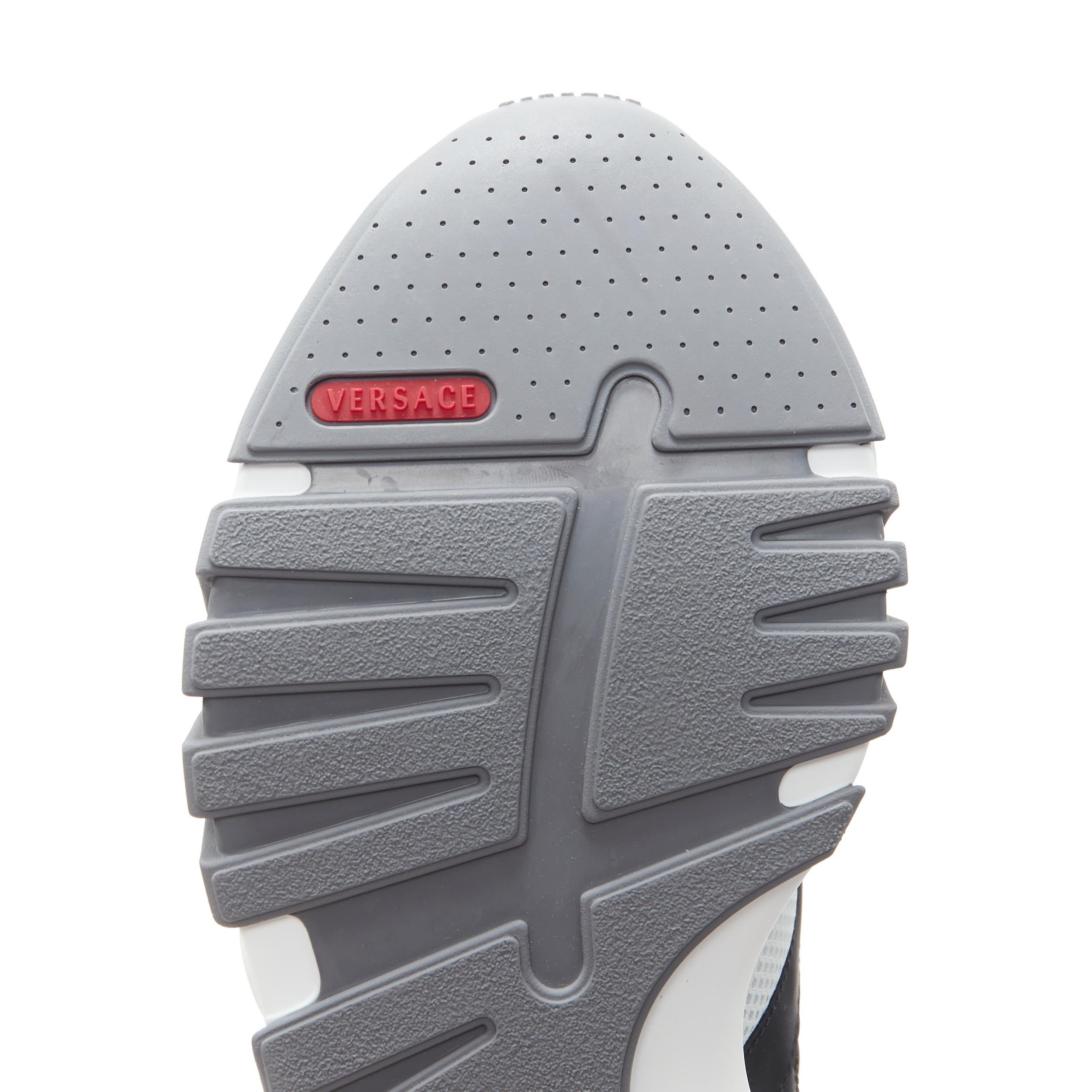 new VERSACE Squalo black grey refflective low top sneakers 6