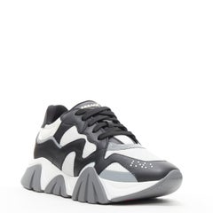 new VERSACE Squalo black grey refflective low top sneakers