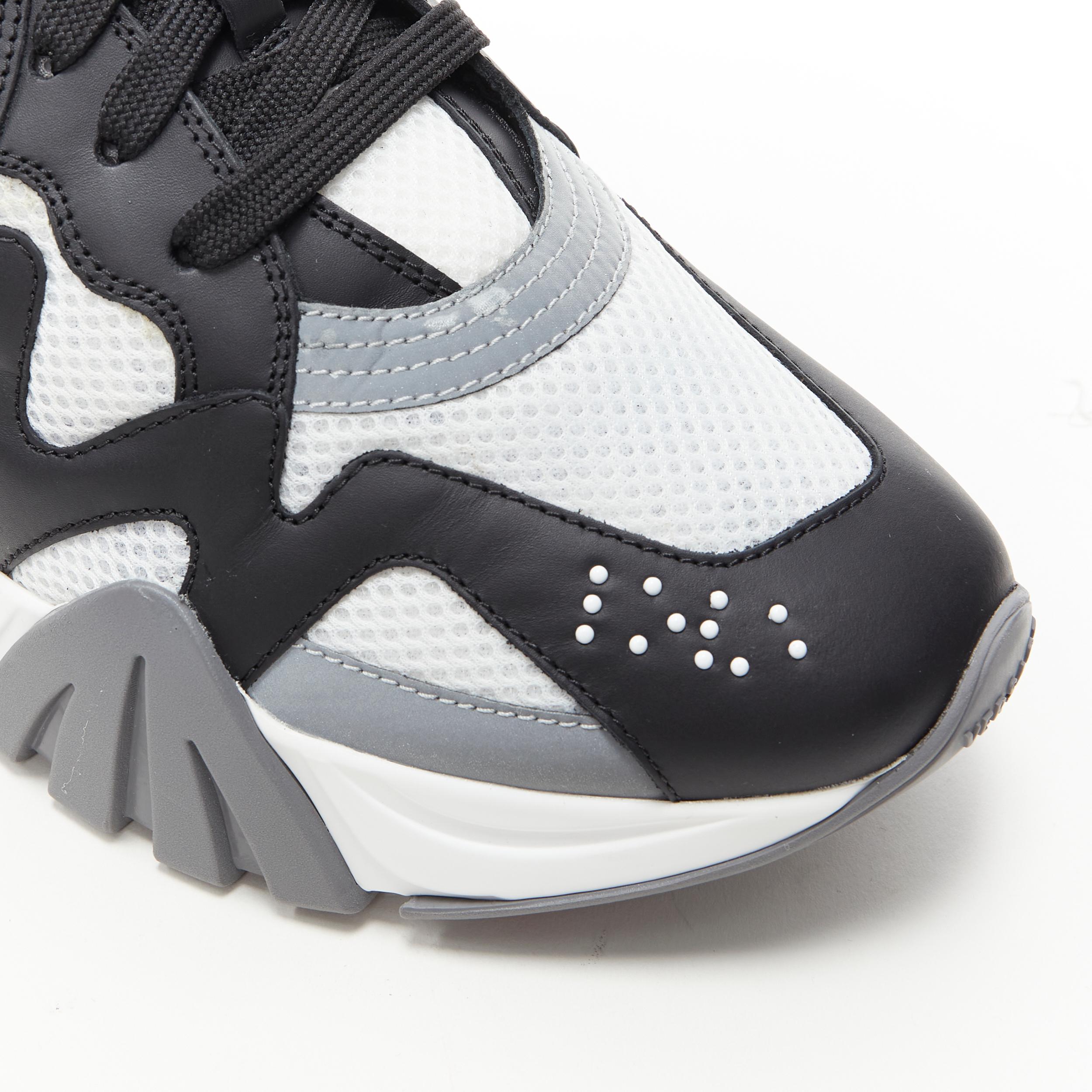 Men's new VERSACE Squalo black grey refflective low top sneakers