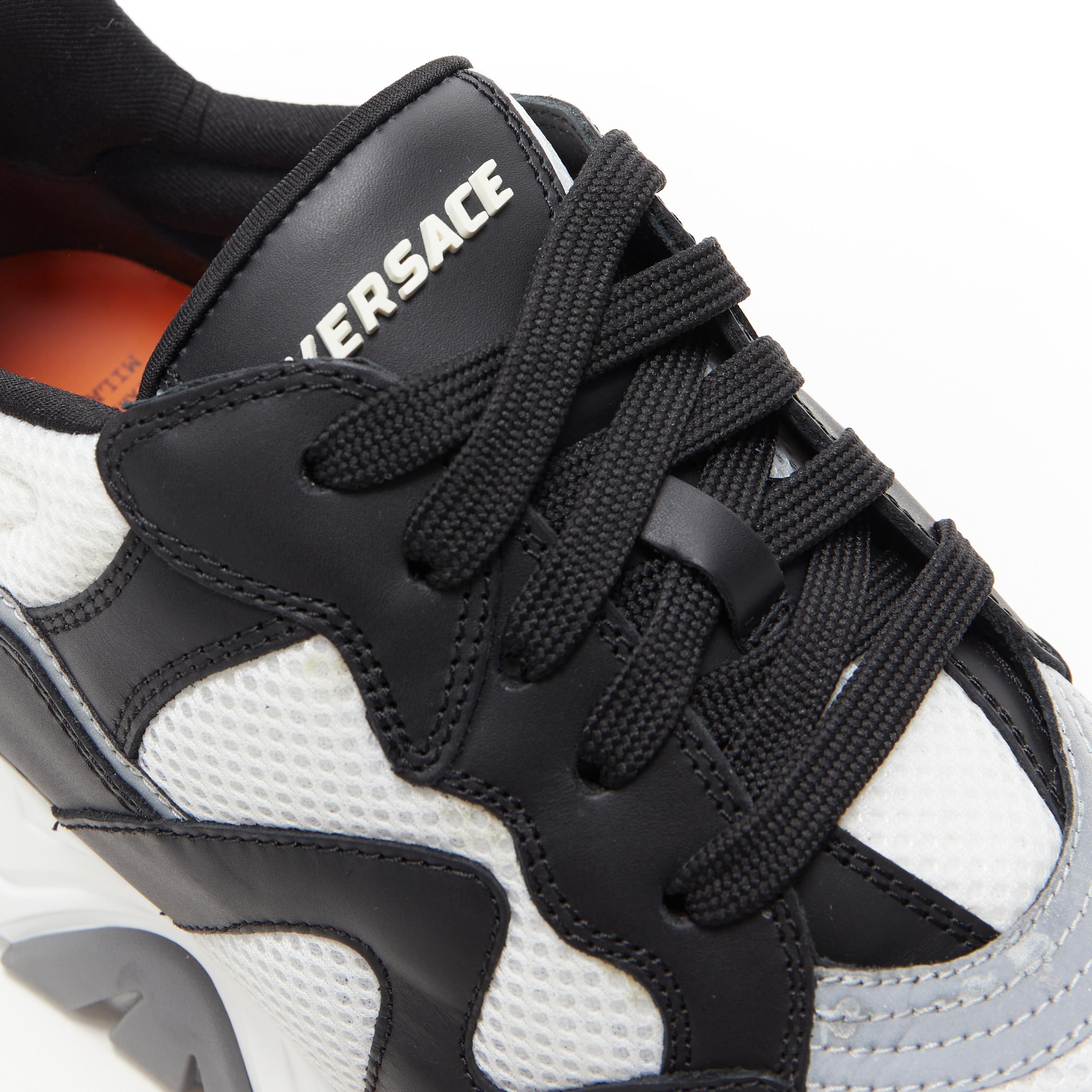 new VERSACE Squalo black grey refflective low top sneakers 2