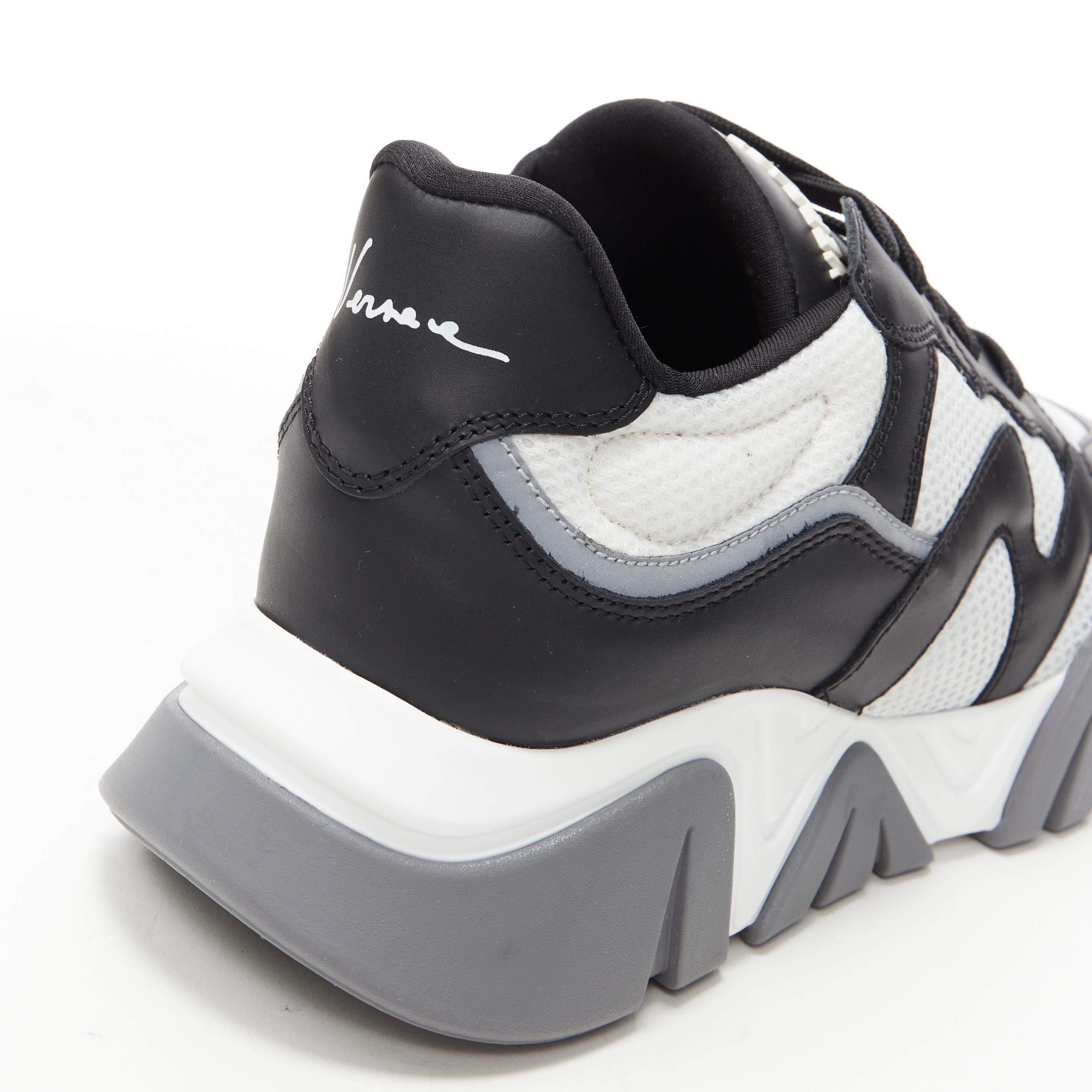 new VERSACE Squalo black grey refflective low top sneakers 3