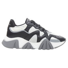 new VERSACE Squalo black grey refflective low top sneakers