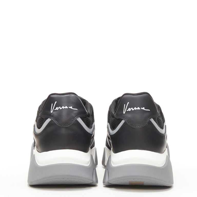 Versace Black Leather Chunky Sneakers