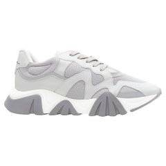 new VERSACE Versace grey leather mesh chunky sneakers K48 EU46 US13