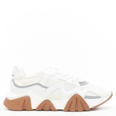 new VERSACE Squalo white gum leather mesh chunky sneakers EU45 US12