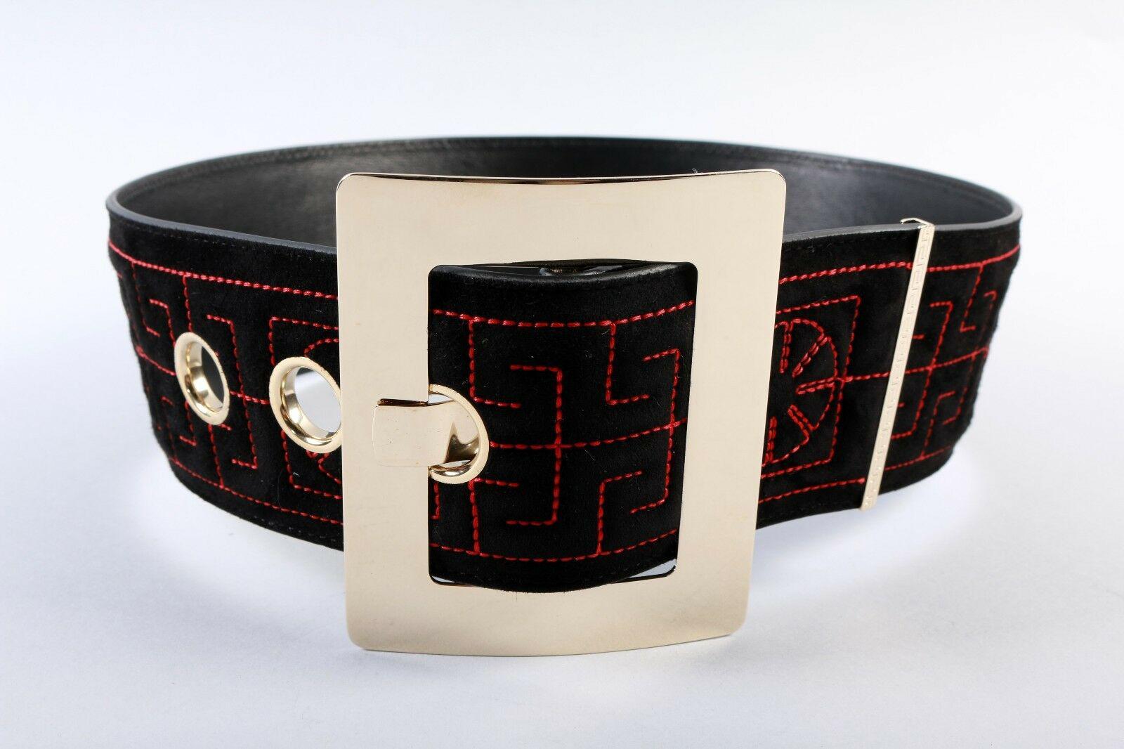 black embroidered belt