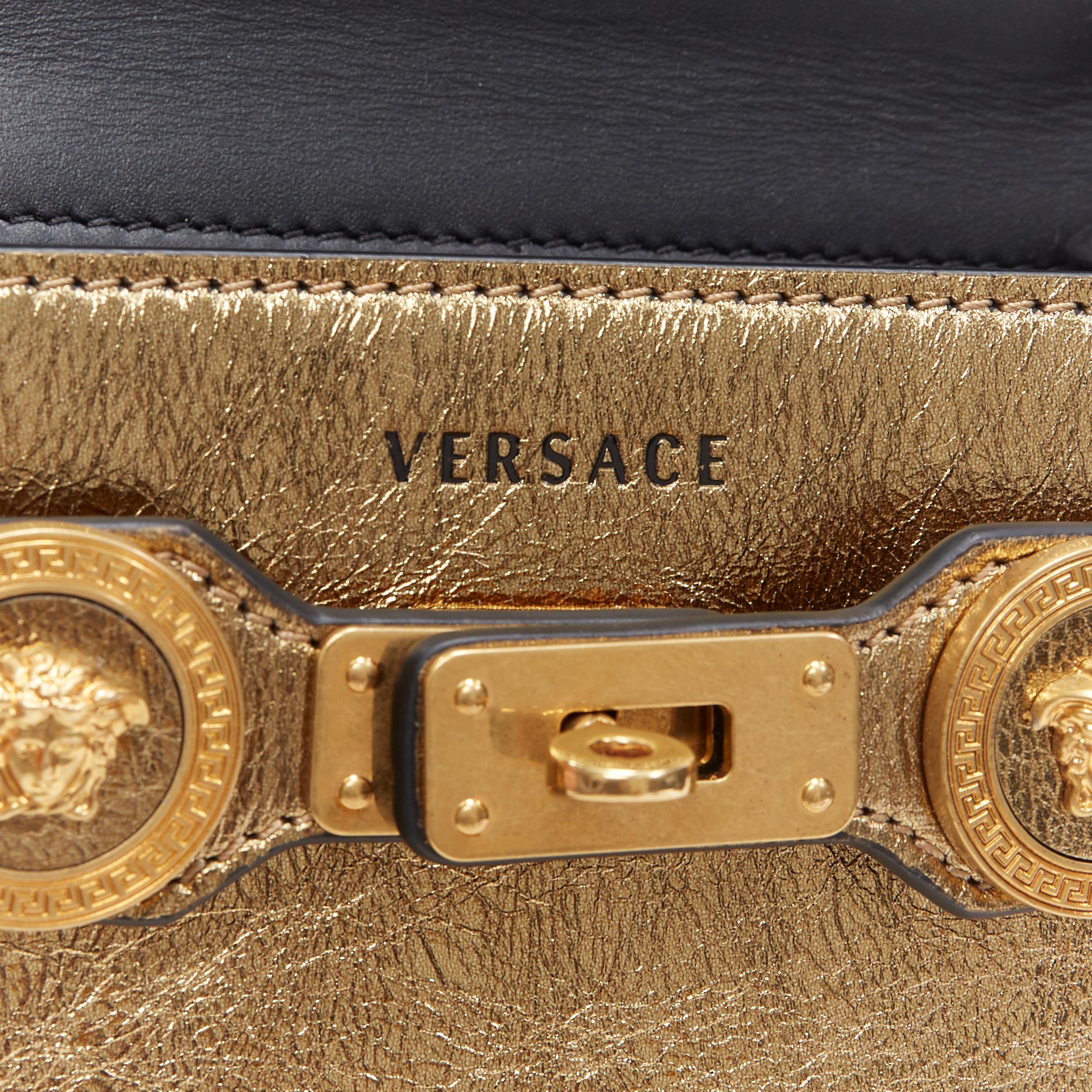 new VERSACE SS18 Diana Icon metallic gold calf leather Medusa mini kelly bag 2
