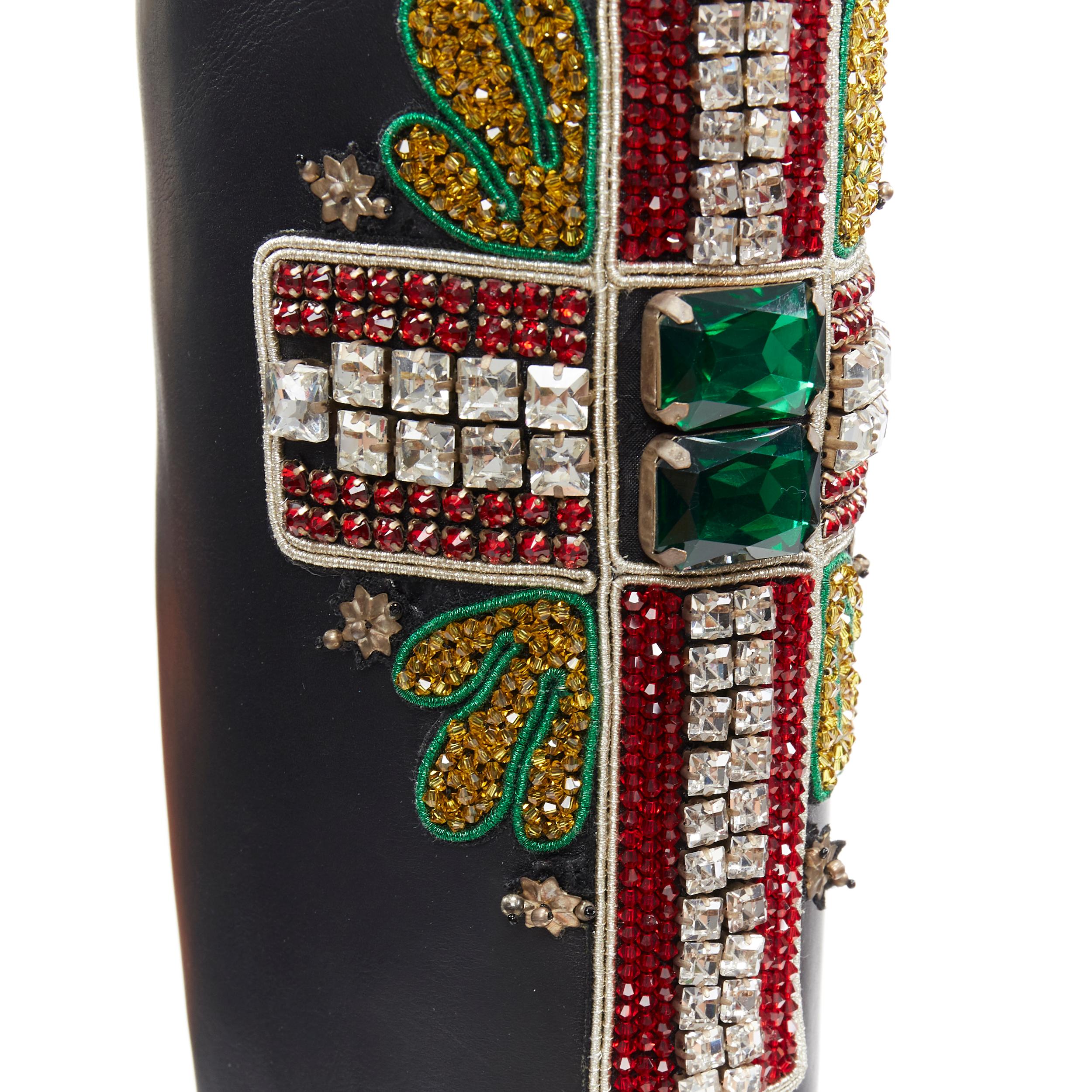 new VERSACE SS18 Runway Byzantine Cross strass jewel embellished knee boot EU38 In New Condition In Hong Kong, NT