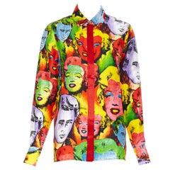 new VERSACE SS18 Runway Tribute pop art Marilyn Monroe James Dean shirt IT40 S