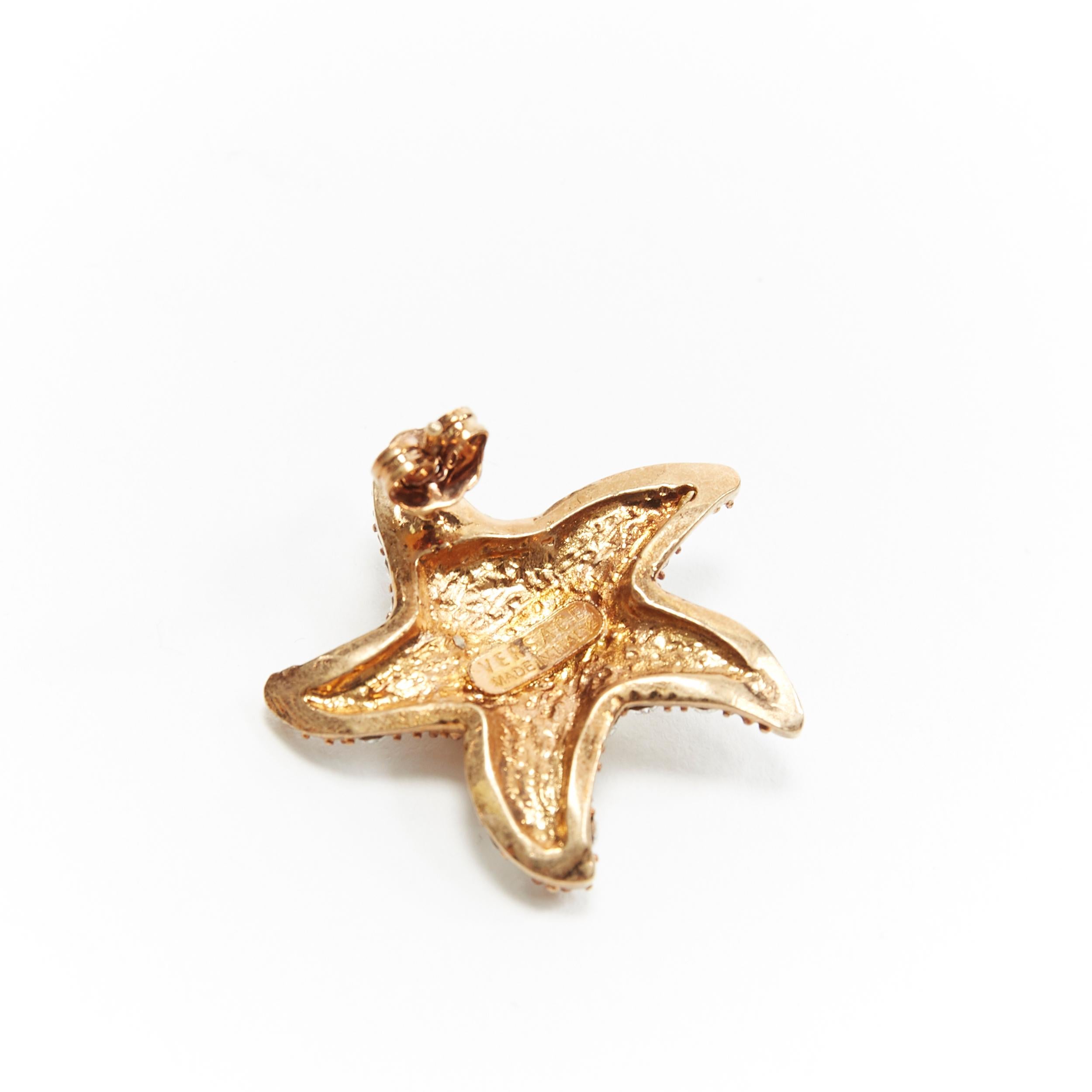 new VERSACE SS18 Tresor De La Mer gold jewel starfish shell crystal earring 1