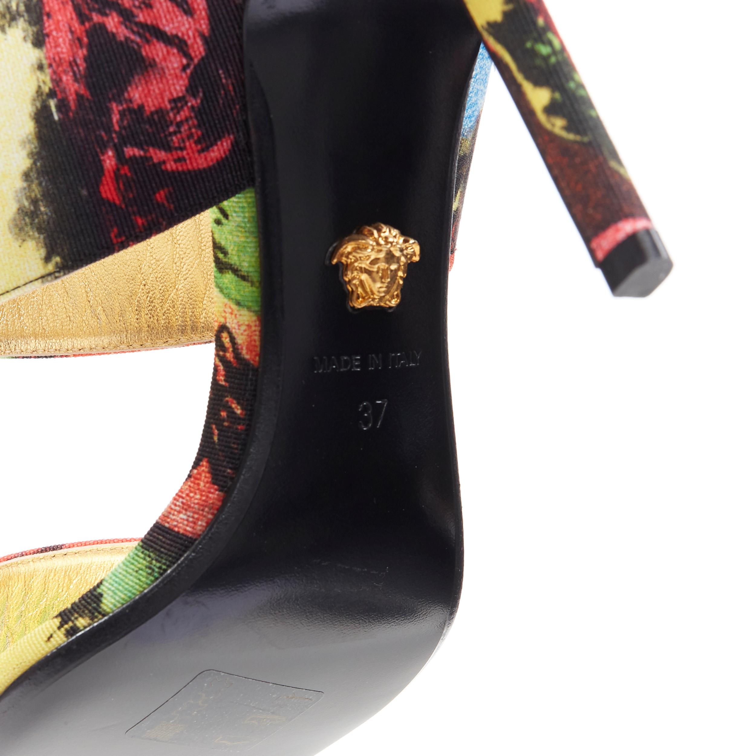 new VERSACE SS18 Tribute 1990 Marilyn Monroe James Dean pop art print heel EU37 3