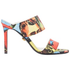 neu VERSACE SS18 Hommage 1990 Marilyn Monroe James Dean Pop-Art-Druck Ferse EU37