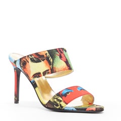 new VERSACE SS18 Tribute 1990 Marilyn Monroe James Dean pop art print heel EU38