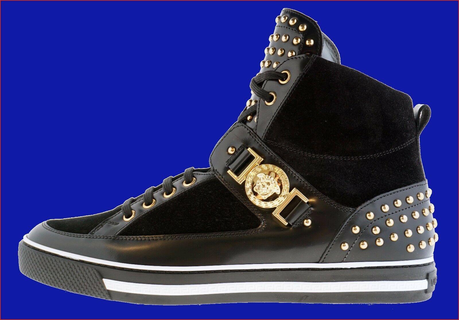 NEW VERSACE STUDDED HIGH-TOP Sneakers 42.5 - 9.5 2