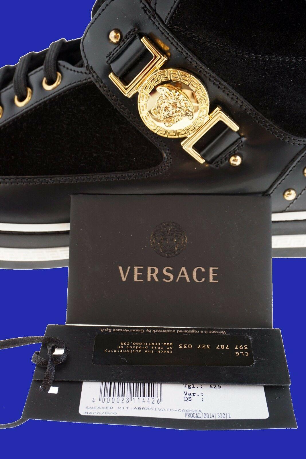 NEW VERSACE STUDDED HIGH-TOP Sneakers 42.5 - 9.5 4